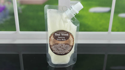 Oud Wood wax melts handmade by The Scented Angels – rich oud sandalwood fragrance