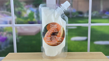 Papaya Paradise wax melts handmade by The Scented Angels – tropical papaya coconut fragrance