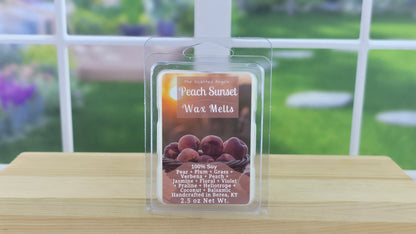 Peach Sunset wax melts handmade by The Scented Angels – juicy peach coconut fragrance