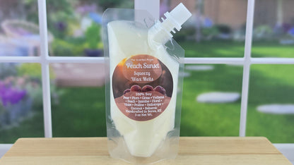 Peach Sunset wax melts handmade by The Scented Angels – juicy peach coconut fragrance