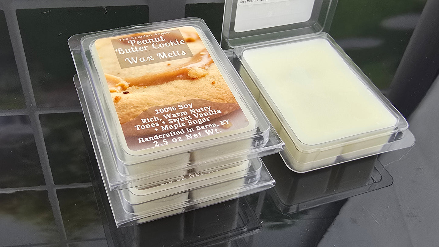 Peanut Butter Cookie wax melts handmade by The Scented Angels – warm bakery cookie fragrance