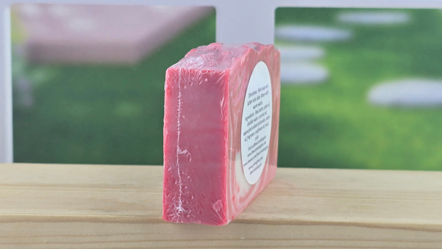 side view of peppermint soap bar