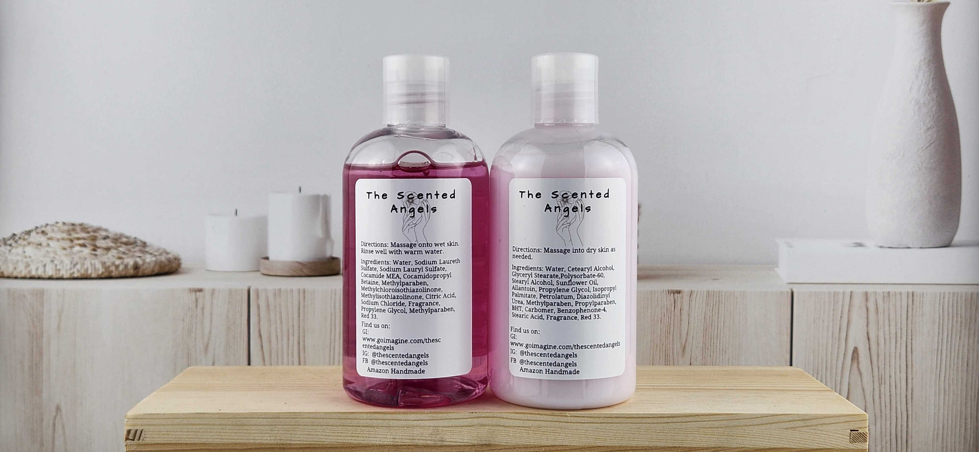 Pink Amber & Vanilla Lotion and Body Wash The Scented Angels Body Wash & Lotion Set