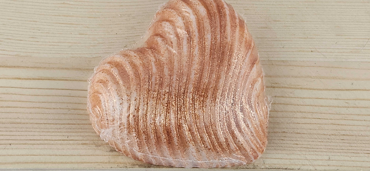 Pink Champagne Textured Heart Soap - with and without color glitter The Scented Angels Bar Soap