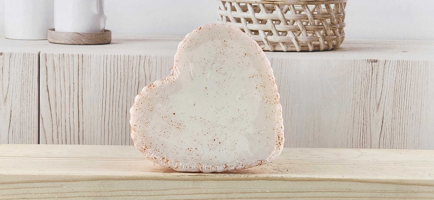 Pink Champagne Textured Heart Soap - with and without color glitter The Scented Angels Bar Soap