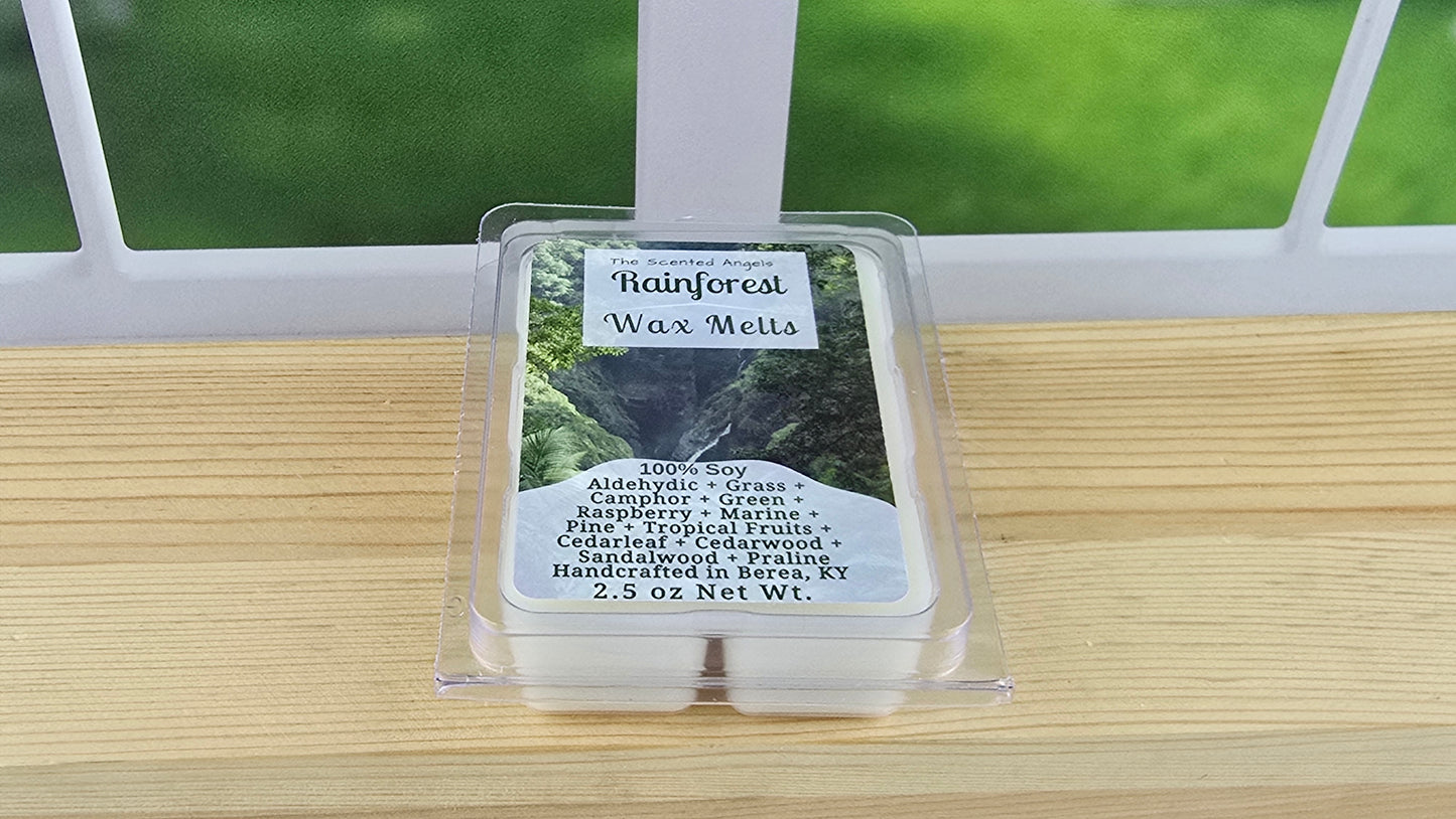 Rainforest wax melts handmade by The Scented Angels – fresh tropical forest fragrance