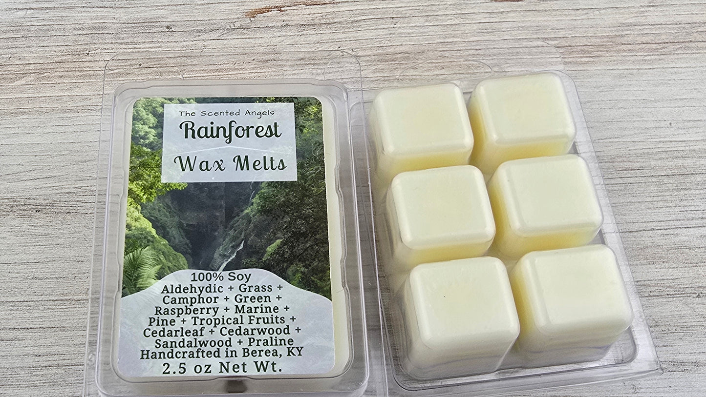 Rainforest wax melts handmade by The Scented Angels – fresh tropical forest fragrance
