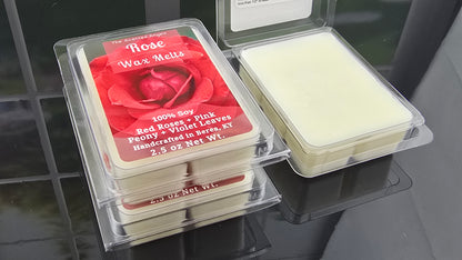 Rose wax melts handmade by The Scented Angels – classic blooming rose fragrance