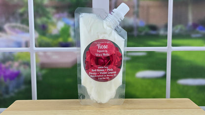 Rose wax melts handmade by The Scented Angels – classic blooming rose fragrance