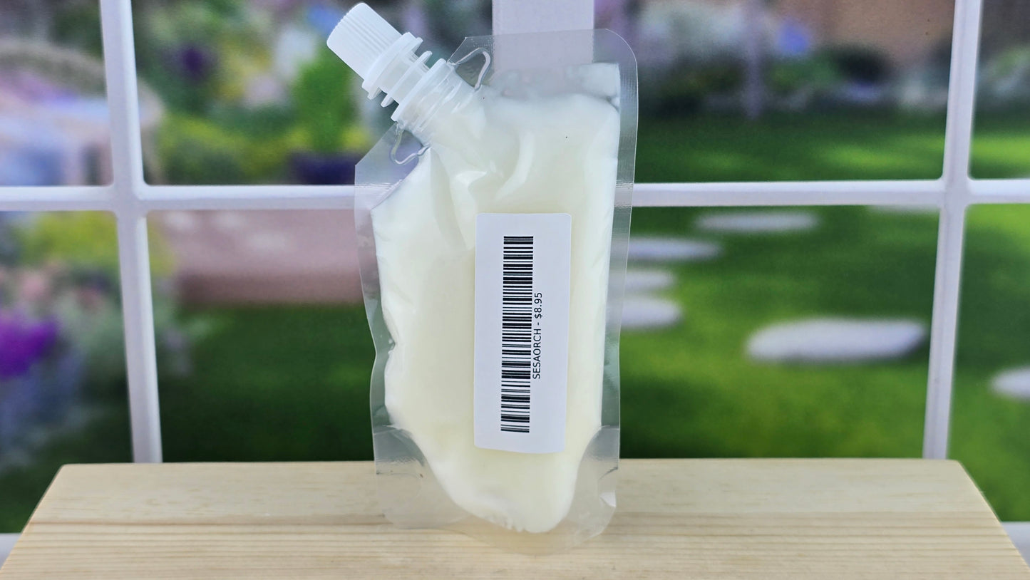 squeezable wax melt pouch back