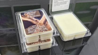 Smoked Cedar wax melts handmade by The Scented Angels – smoky cedarwood amber fragrance