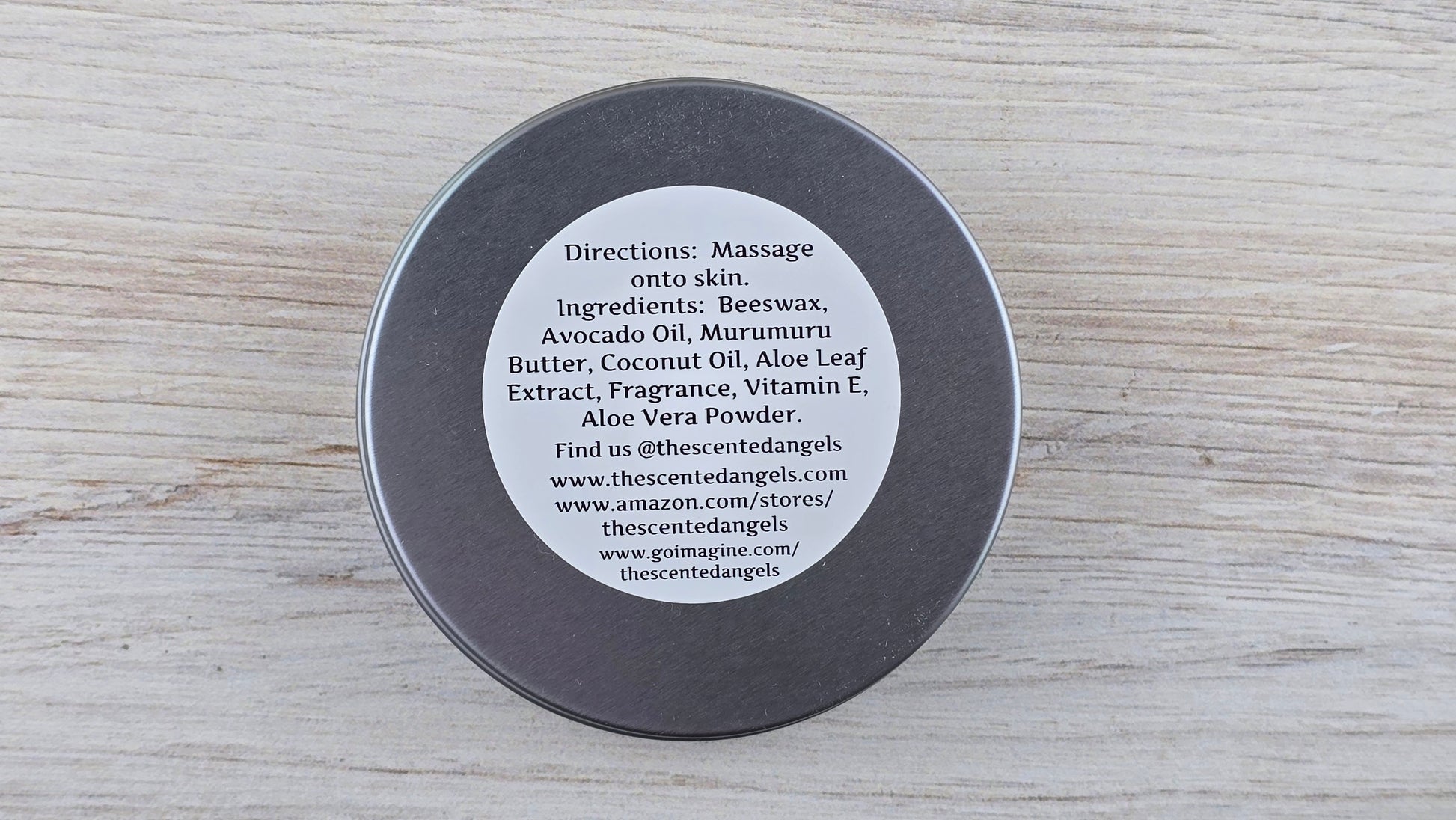 Solid Lotion Bar - Island Bloom Balm ingredient label