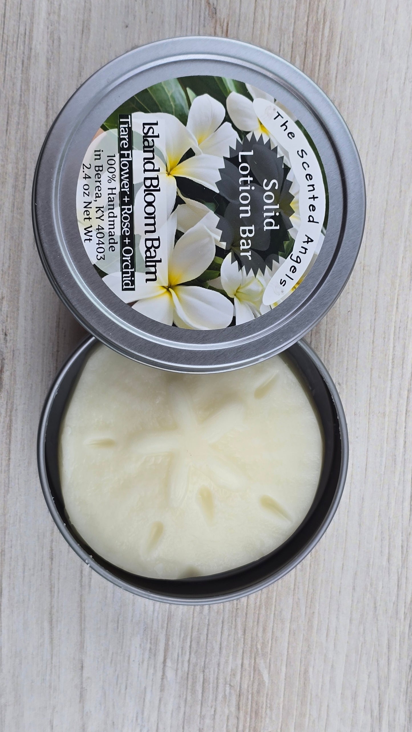 Solid Lotion Bar - Island Bloom Balm open