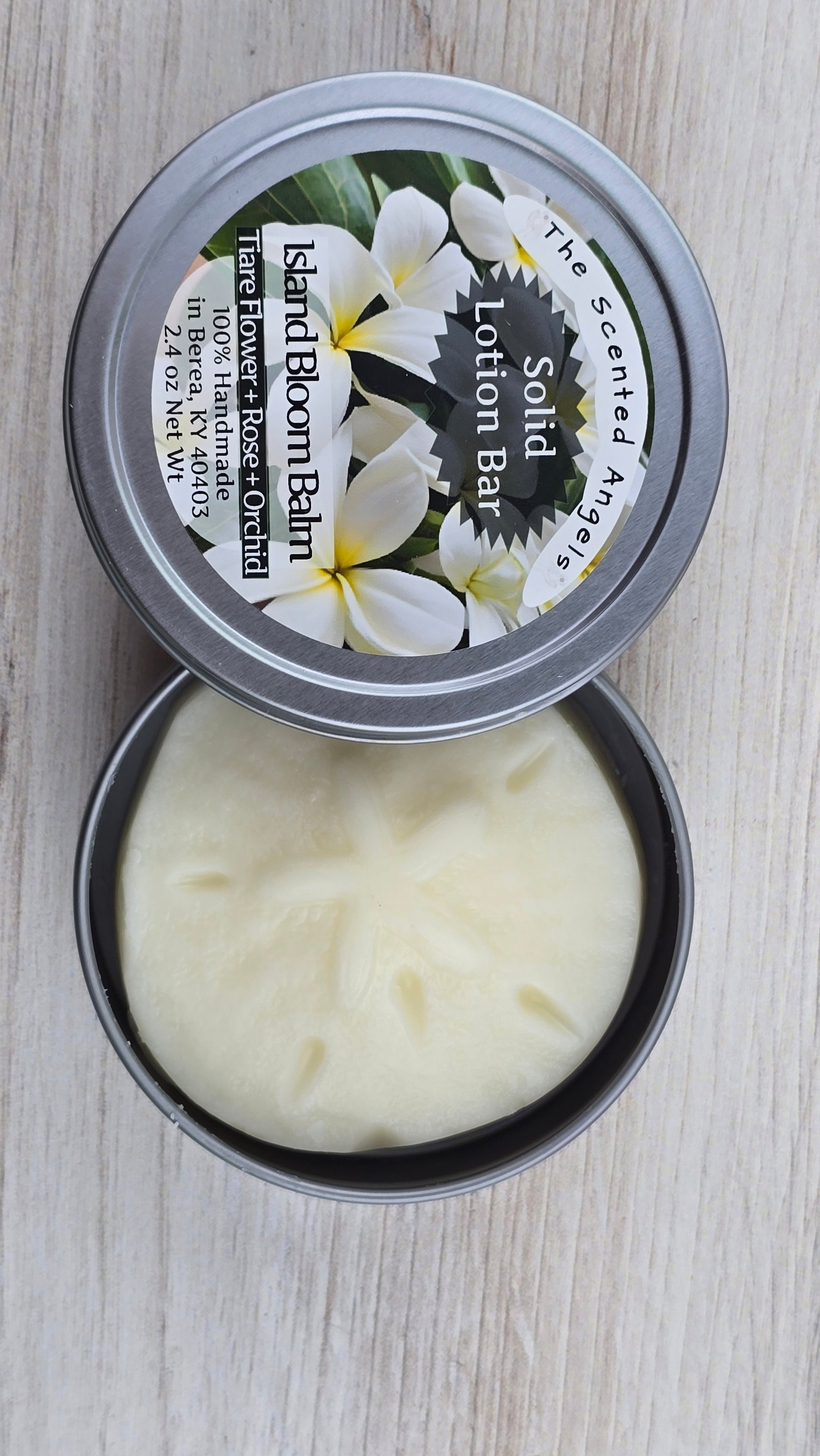 Solid Lotion Bar - Island Bloom Balm open
