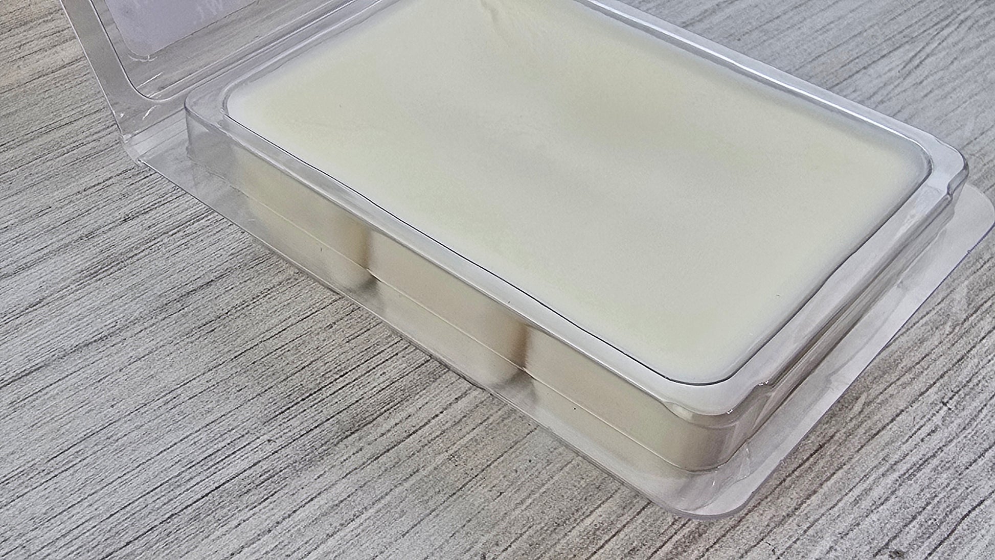 up close of clamshell wax melt