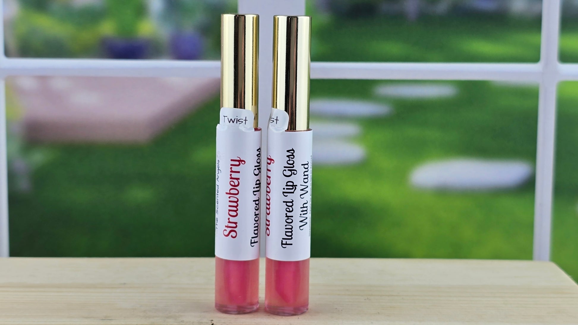 Strawberry flavored lip loss double