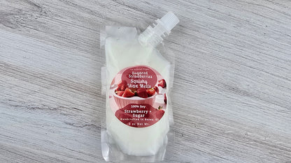 squeezable wax melt pouch laying down