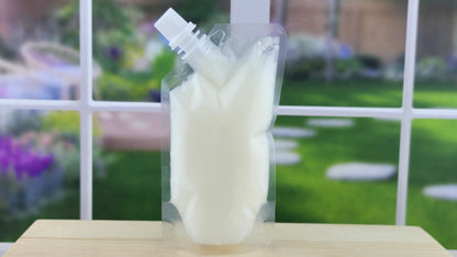 back of squeezable wax melt pouch