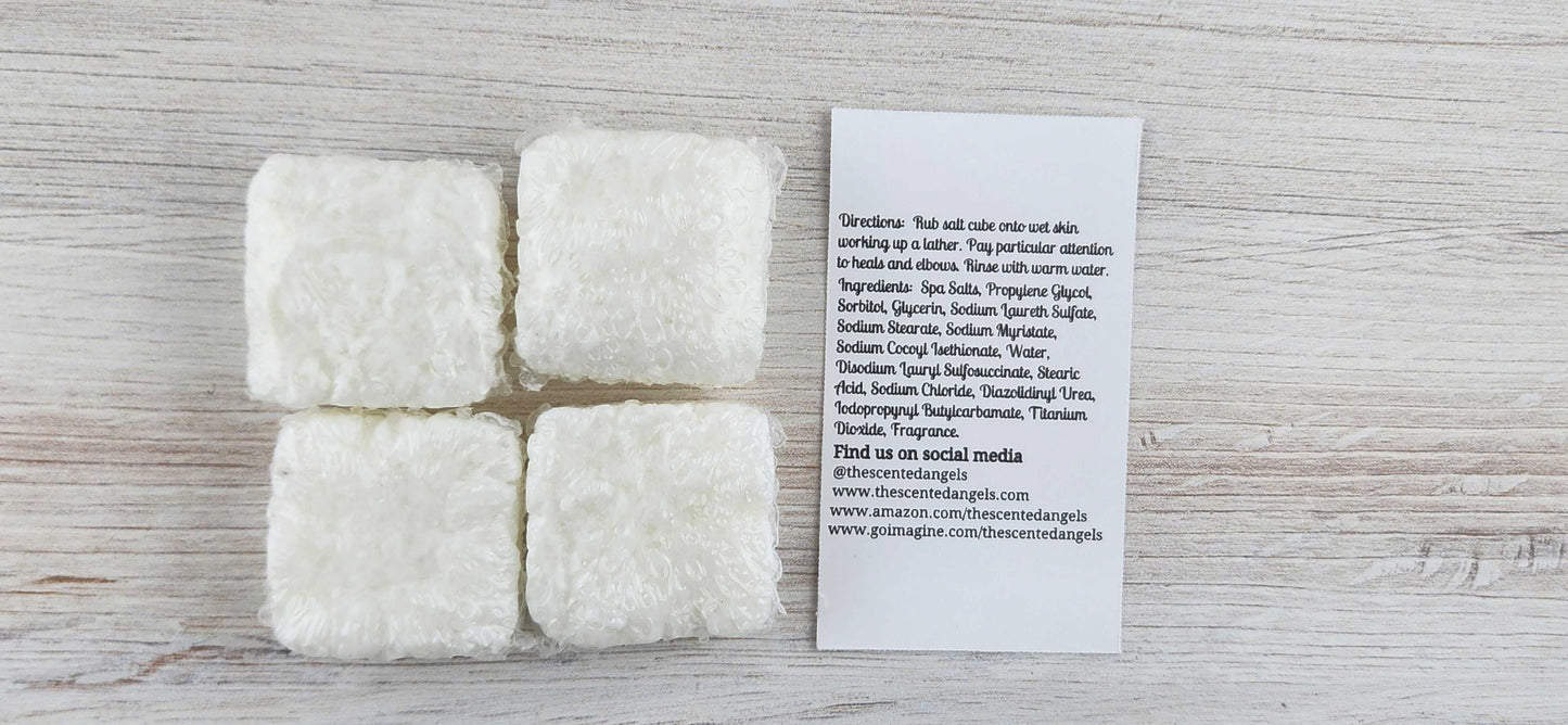 Vanilla Almond Spa Salt Cubes - Quantity Options The Scented Angels Salt Scrubs