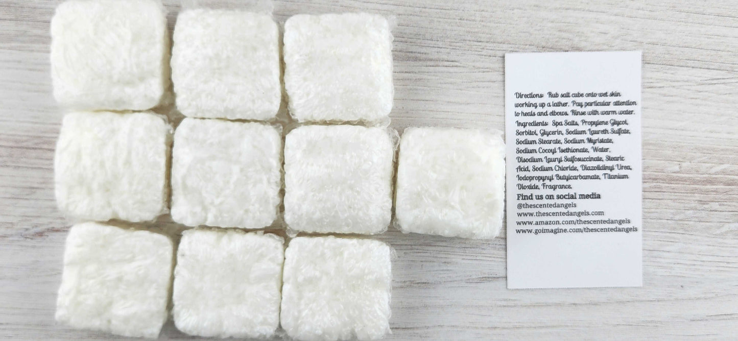 Vanilla Almond Spa Salt Cubes - Quantity Options The Scented Angels Salt Scrubs