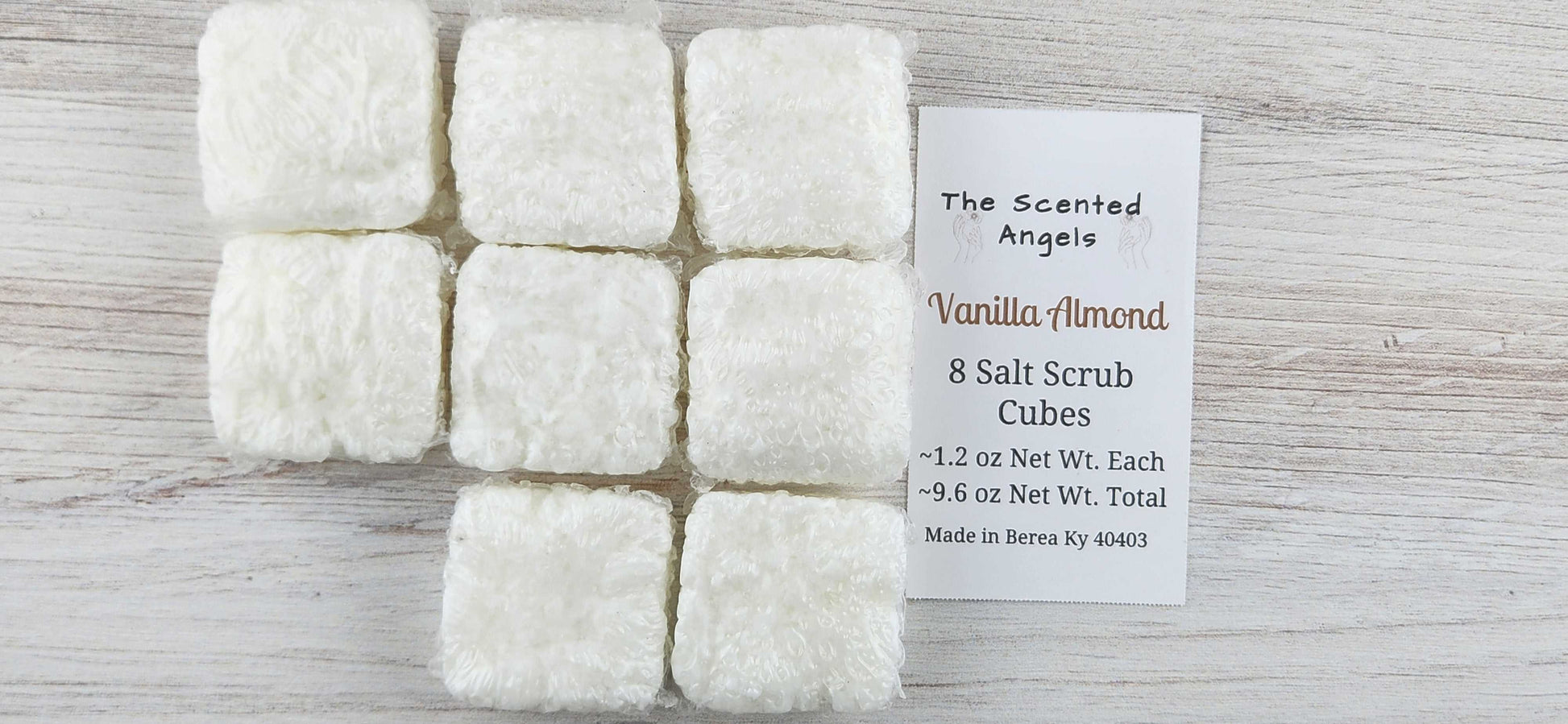 Vanilla Almond Spa Salt Cubes - Quantity Options The Scented Angels Salt Scrubs