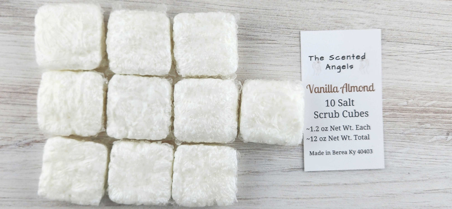 Vanilla Almond Spa Salt Cubes - Quantity Options The Scented Angels Salt Scrubs