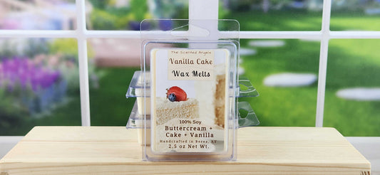 Vanilla Cake -- 100% Soy Wax Melts - 2.5 oz - 6 cubes - Home Fragrance The Scented Angels Wax Melts