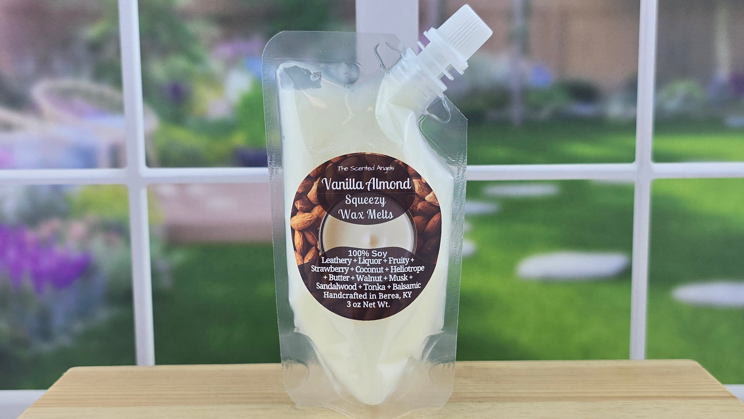 Vanilla Almond wax melts handmade by The Scented Angels – warm creamy almond vanilla fragrance