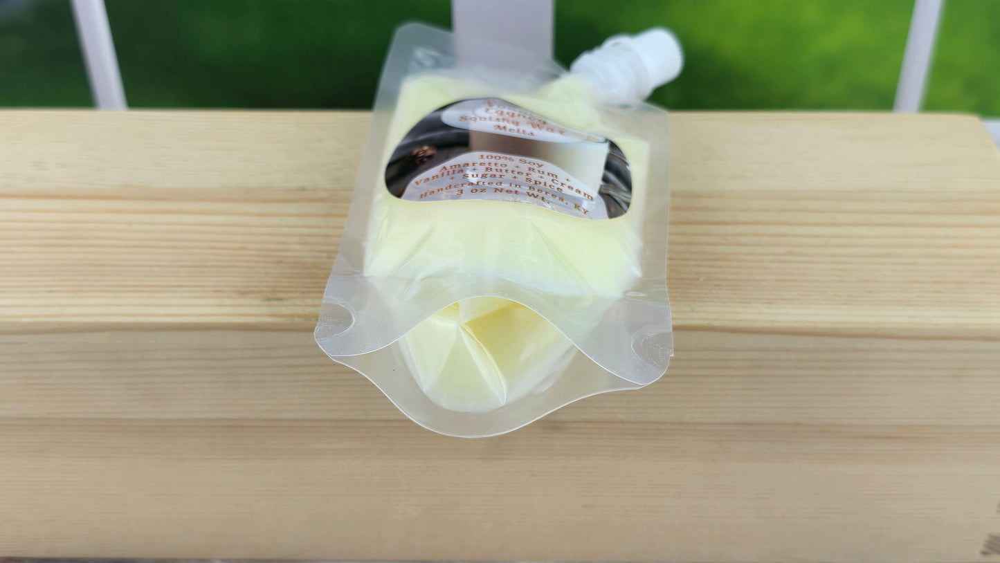squeezy wax melt pouch laying down