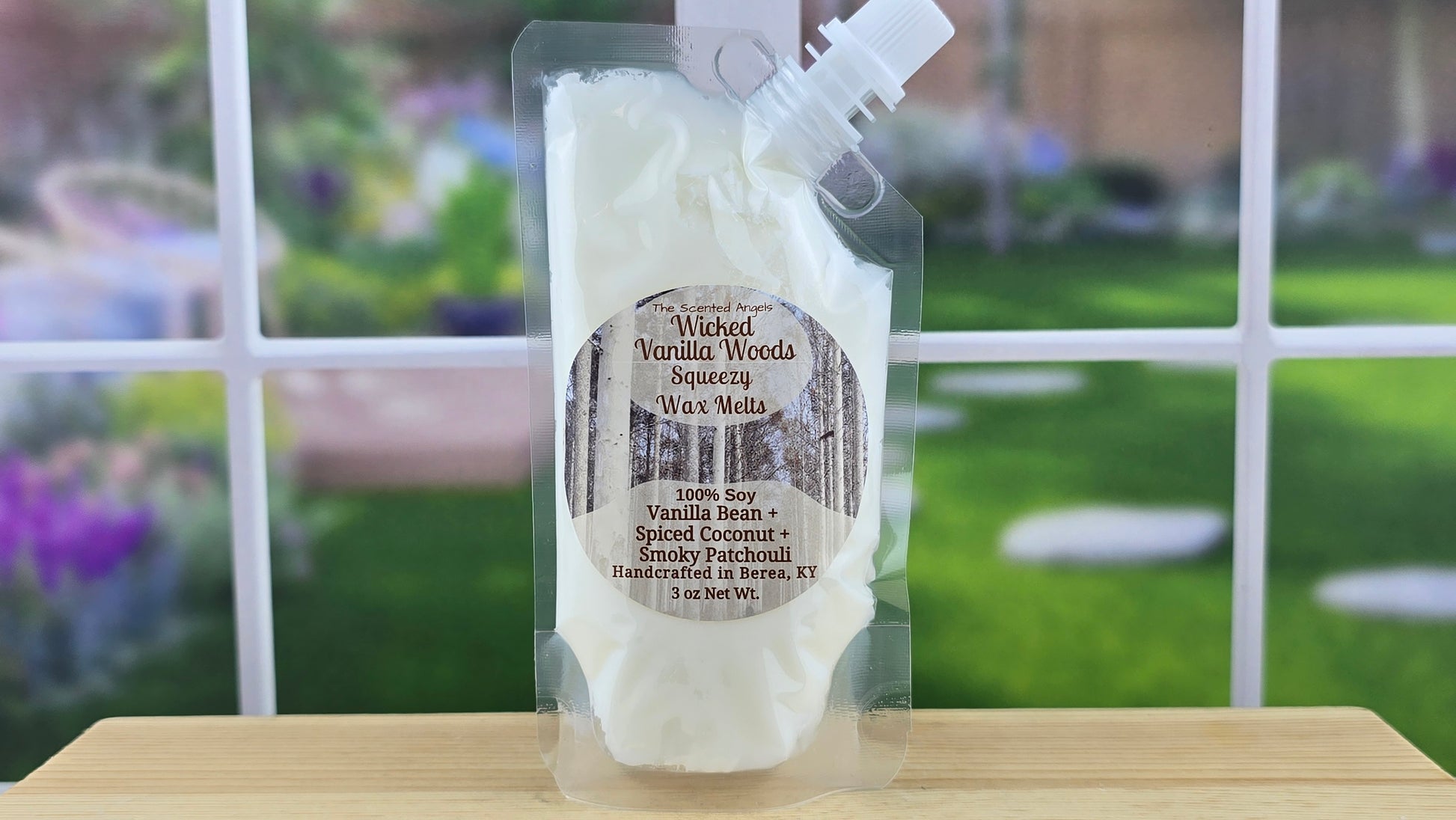 Wicked Vanilla Woods wax melts handmade by The Scented Angels – vanilla caramel woodsy fragrance
