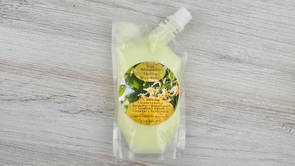 squeezable wax melt pouch laying flat