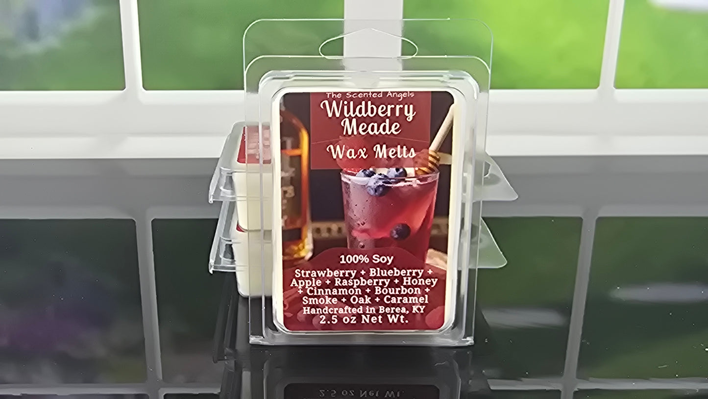Wildberry Mead wax melts handmade by The Scented Angels – berry honey bourbon fragrance