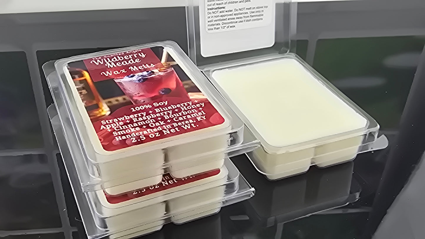 Wildberry Mead wax melts handmade by The Scented Angels – berry honey bourbon fragrance